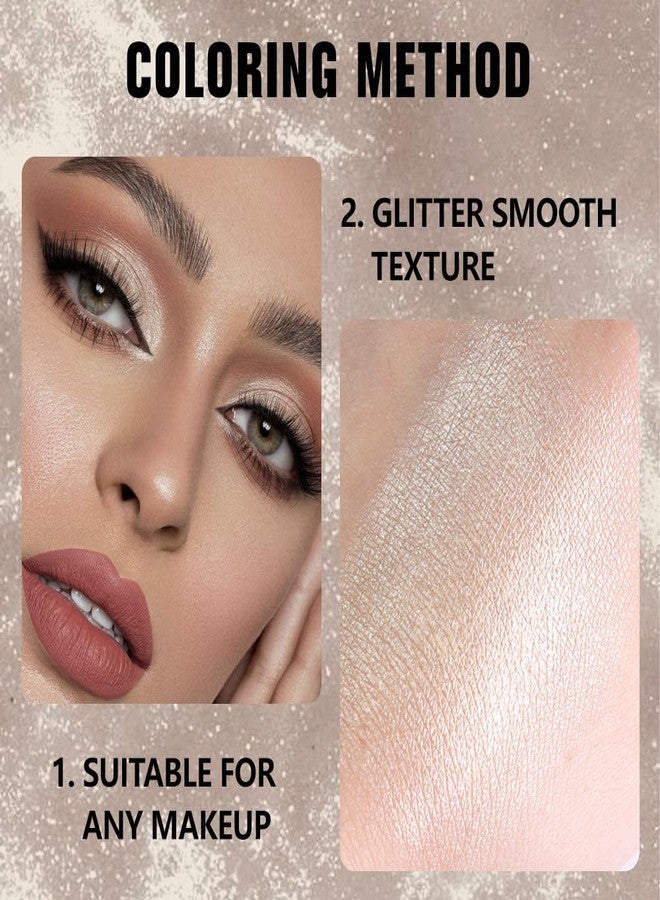 HHLTOH Light Nude Brown Shimmer Single Eyeshadow Makeup Palette, Natural Nude Brown Single Eye Shades, Creamy Pressed Powder for Easy Blending, Mini Travel Palette for Women, Everyday Eyeshadow Makeup - Image 4