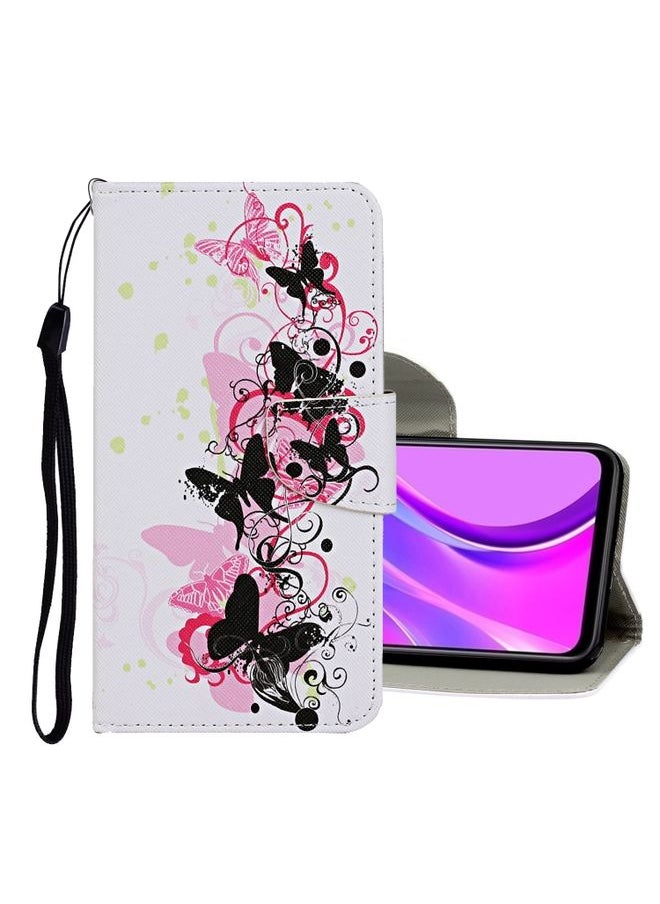 HuHa Case Cover For Xiaomi Redmi 9C Colored Drawing Pattern Horizontal Flip Leather Case with Holder & Card Slots & Wallet Butterfly 