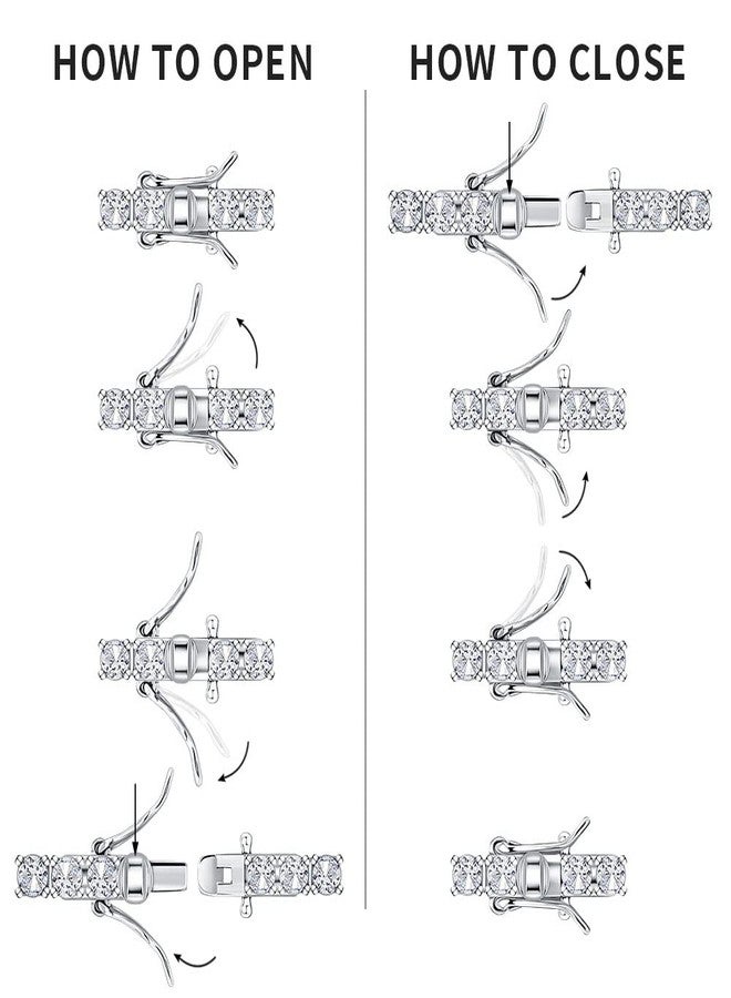 Kose 925 Sterling Silver Bracelets for Women and Men | Princess and Round Cut 3mm Cubiz Zironia Classic Tennis Bracelet | Size 6.5-8 inches (Round, 7.00") - Image 4