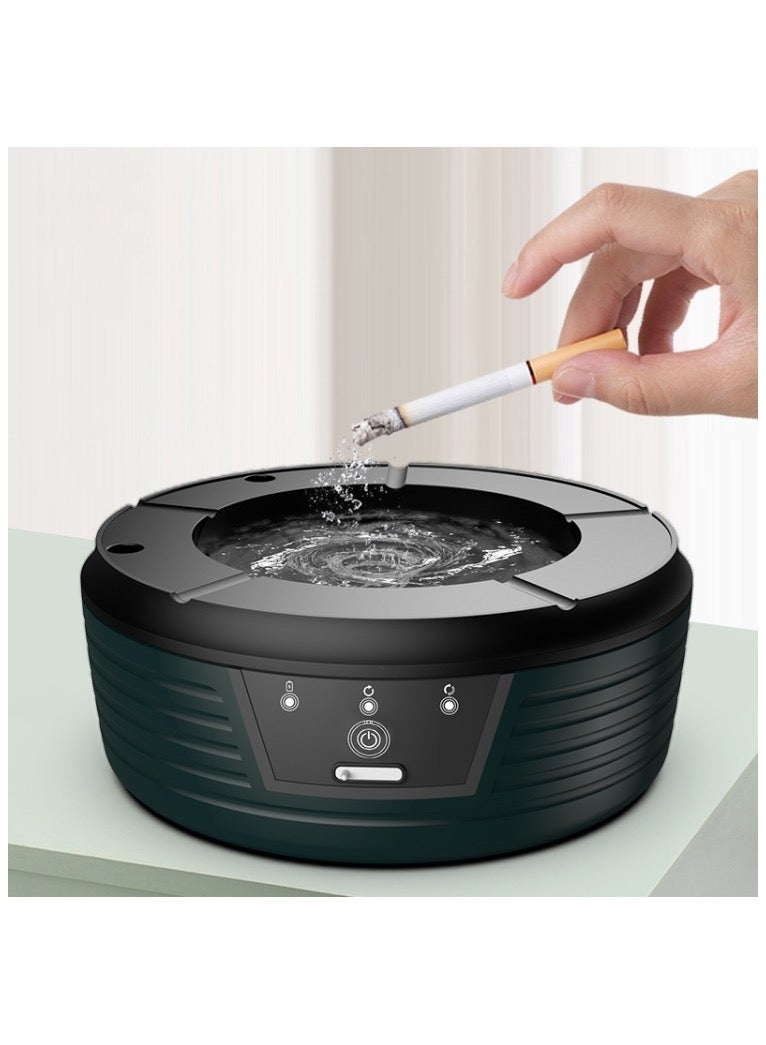 Inductive Automatic Flushing Ashtray Purifies The Air and Removes Cigarette Smell - Green - Image 1
