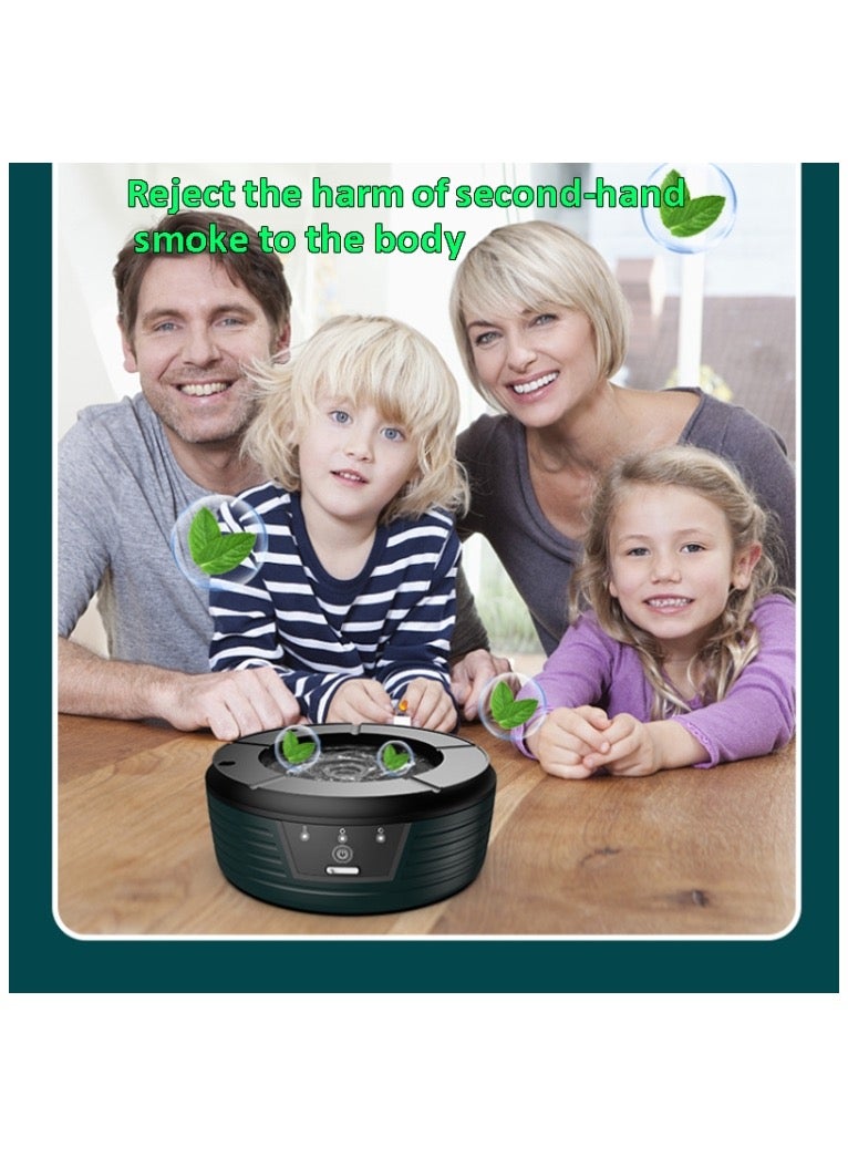 Inductive Automatic Flushing Ashtray Purifies The Air and Removes Cigarette Smell - Green - Image 3
