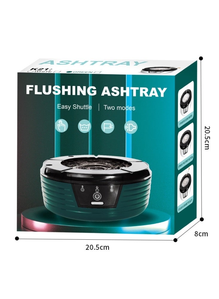 Inductive Automatic Flushing Ashtray Purifies The Air and Removes Cigarette Smell - Green - Image 4
