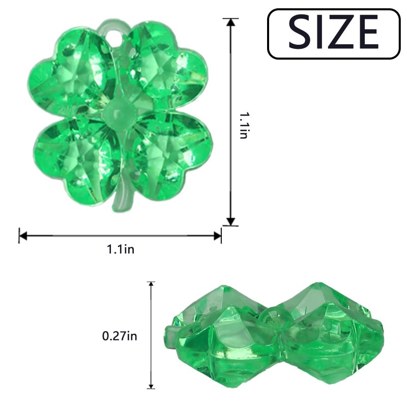 FXMHEHBB Acrylic Shamrocks St Patricks Day Decorations, 65pcs Mini Green Clear Crystal Clover Vase Filler Ornaments for Table Centerpieces DIY Crafts - Image 3