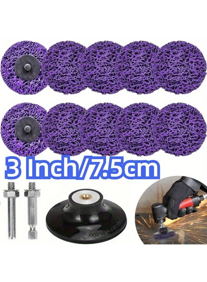 Doioytar 3 بوصة عجلات تلميع سريعة التغيير 10 قطع أقراص سنفرة مرنة - Image 2
