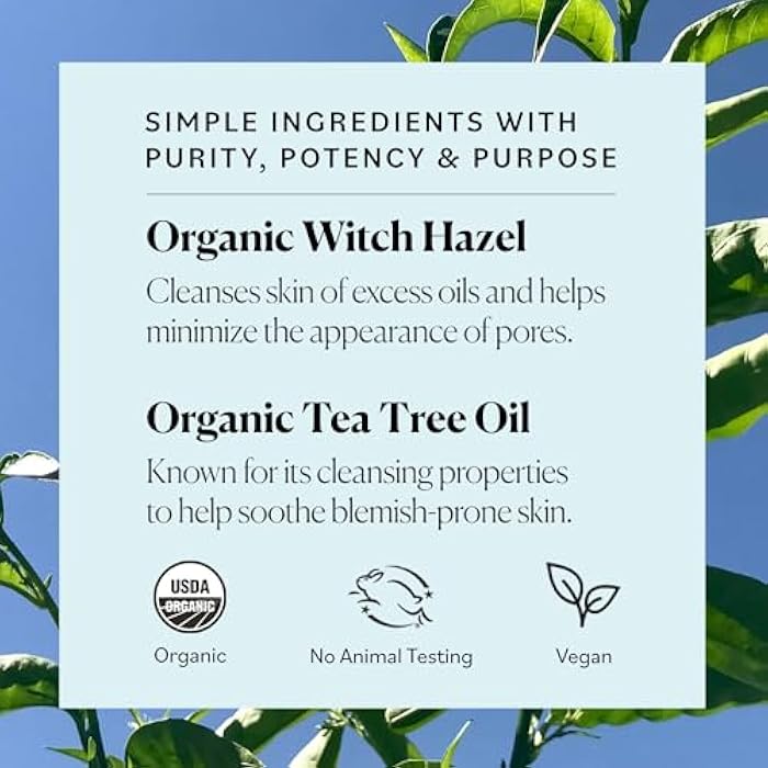 Sky Organics Organic Tea Tree & Witch Hazel for Face, Purifying Facial Toner to Hydrate, Soothe, Cleanse and Balance Blemish-Prone Skin, Helps Minimize The Appearance of Pores, 8 fl oz webook - Image 5