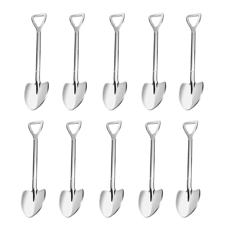 20 Pack Shovel Shape Demitasse Espresso Mini Coffee Spoons 47 Inches Stainless Steel Small for Dessert Tea Appetizer Party Supplies