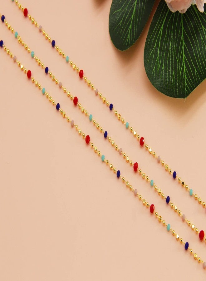 PAMIR TONG Crystal Beading Chain Beaded Rosary Link Chains for Craft DIY Bracelet, Necklace, Glass, Mask, Shoes, Clothes Decoration,Jewelry Making (CC39) - Image 5