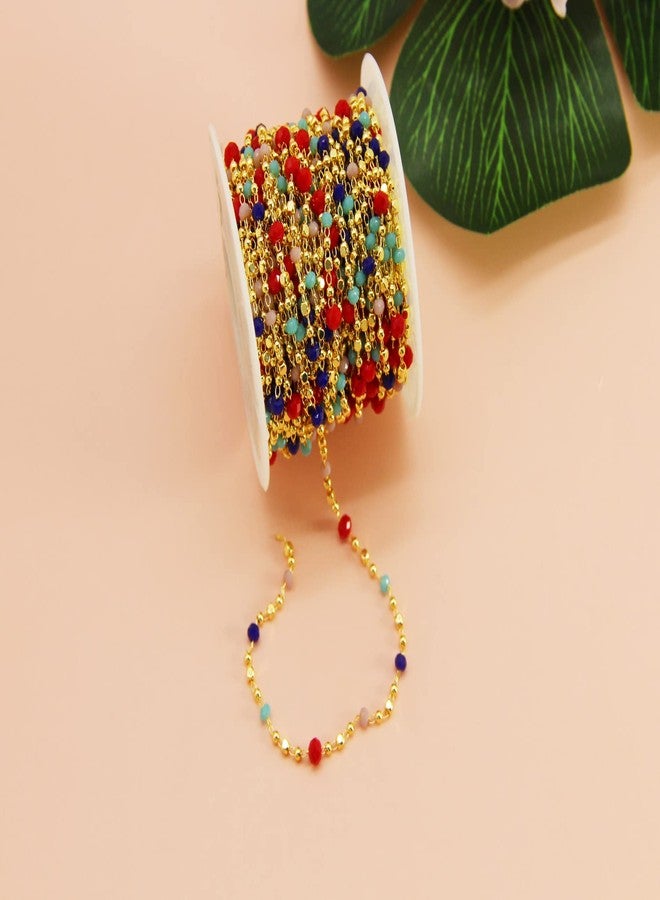 PAMIR TONG Crystal Beading Chain Beaded Rosary Link Chains for Craft DIY Bracelet, Necklace, Glass, Mask, Shoes, Clothes Decoration,Jewelry Making (CC39) - Image 4