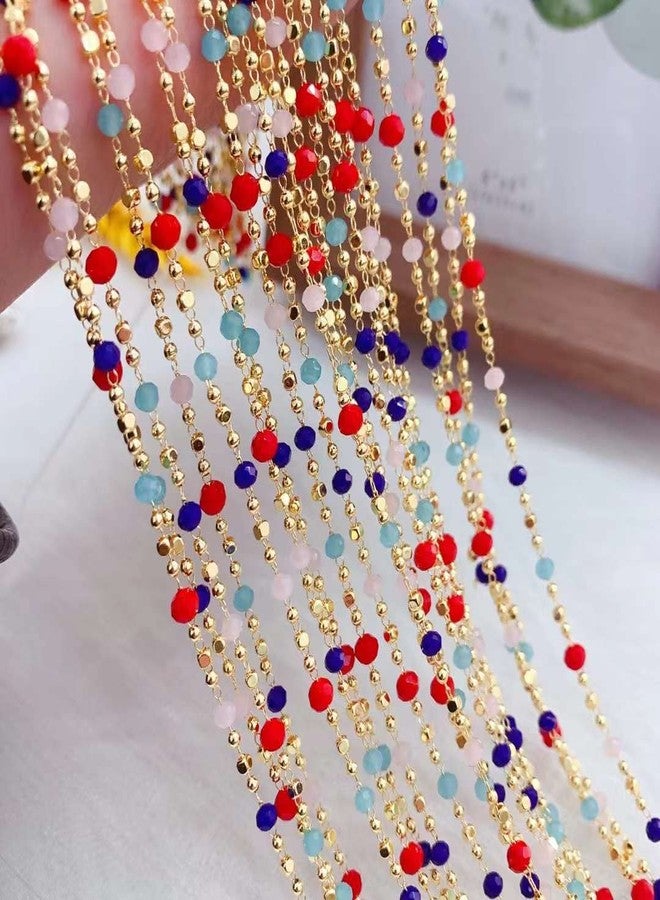 PAMIR TONG Crystal Beading Chain Beaded Rosary Link Chains for Craft DIY Bracelet, Necklace, Glass, Mask, Shoes, Clothes Decoration,Jewelry Making (CC39) - Image 3