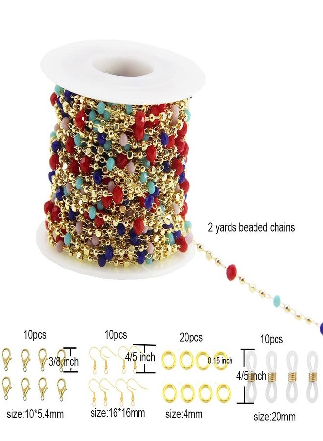 PAMIR TONG Crystal Beading Chain Beaded Rosary Link Chains for Craft DIY Bracelet, Necklace, Glass, Mask, Shoes, Clothes Decoration,Jewelry Making (CC39) - Image 2