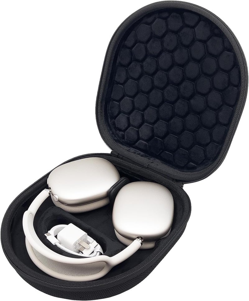 Mocamoro حقيبة ذكية لـ AirPods Max 2024 2020، حقيبة تخزين سفر صلبة تدعم وضع الاستيقاظ التلقائي والنوم، حقيبة تنظيم محمولة لـ Apple AirPods Max والشاحن والملحقات - Image 1