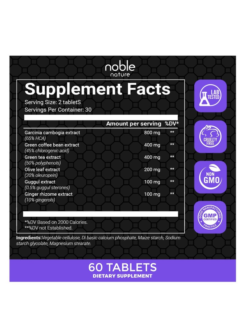 noble nature Noble Nature Weight Loss Slimming - 60 Tablets - Promotes Weight Loss and Enhances Fat Burning with Natural Ingredients  - Image 2