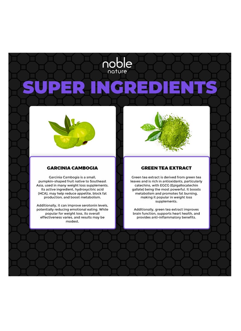 noble nature Noble Nature Weight Loss Slimming - 60 Tablets - Promotes Weight Loss and Enhances Fat Burning with Natural Ingredients  - Image 4