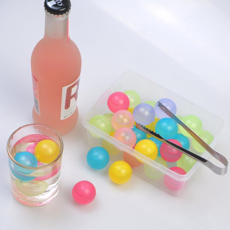 BYTTME Reusable Ice Cube with Lid and Bin, Plastic Ice Cubes Round for Drinks BPA Free, Refreezable Ice Balls for Whiskey, Vodka, Coffee, Beer or Wine - Party Supplies for Boys, Girls, Kids/Adults 24 Pack - Image 5