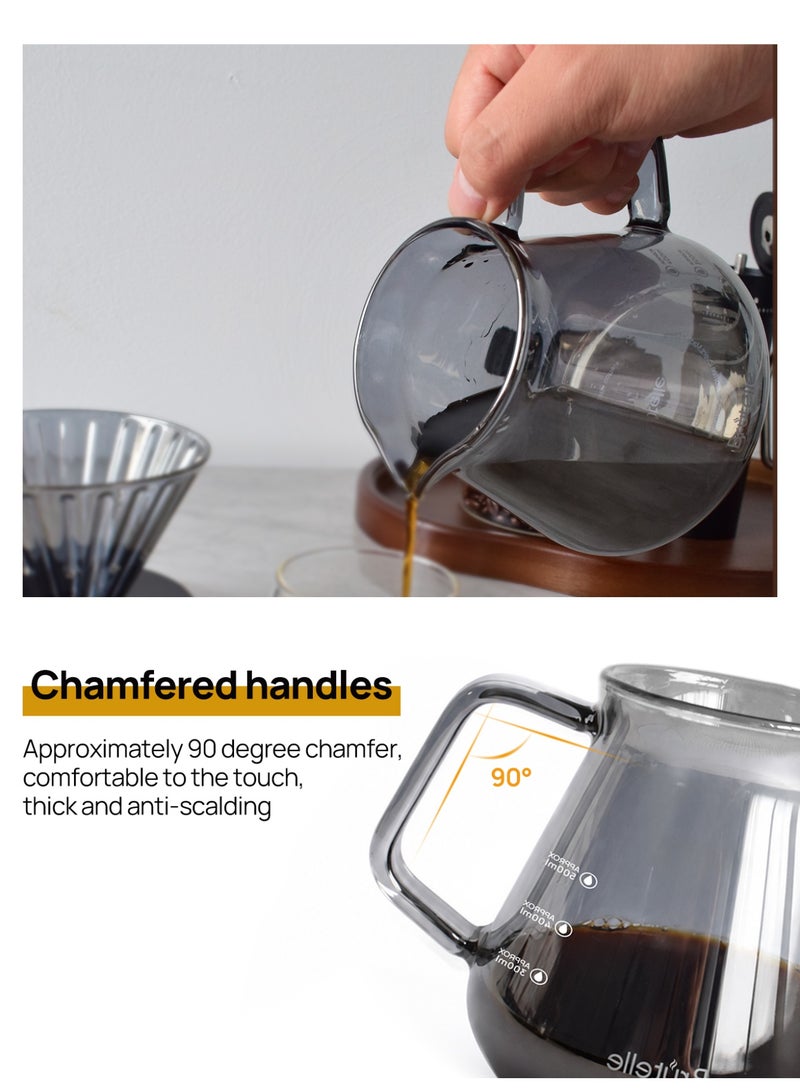Brutelle V60 Borosilicate Glass Pour Over Coffee Dripper Set – Thermal Shock Resistant, Eagle Spout for Splash-Free Pouring, Ribbed Filter Cup, 90° Chamfered Anti-Scald Handle, Heavy Duty Thick Wall (>260g) – Ideal for Hot Coffee & Ice Brewing, Home, Office, Coffee Corner - Image 5