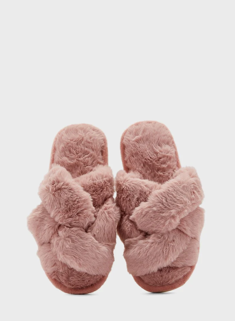 Ginger Twisted Fluffy Bedroom Slipper