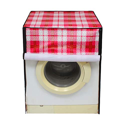 Lithara PVC Front Load Fully Automatic Washing Machine Cover For 7 Kg, 7.2 Kg, 7.5 Kg, 8 Kg | Size : 58.4 x 58.4 x 88.9 Cm | (Multicolor Design09) - Image 1