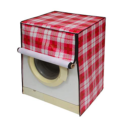 Lithara PVC Front Load Fully Automatic Washing Machine Cover For 7 Kg, 7.2 Kg, 7.5 Kg, 8 Kg | Size : 58.4 x 58.4 x 88.9 Cm | (Multicolor Design09) - Image 2