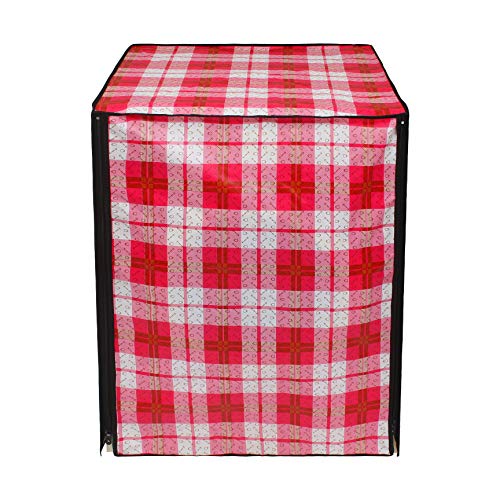 Lithara PVC Front Load Fully Automatic Washing Machine Cover For 7 Kg, 7.2 Kg, 7.5 Kg, 8 Kg | Size : 58.4 x 58.4 x 88.9 Cm | (Multicolor Design09) - Image 4