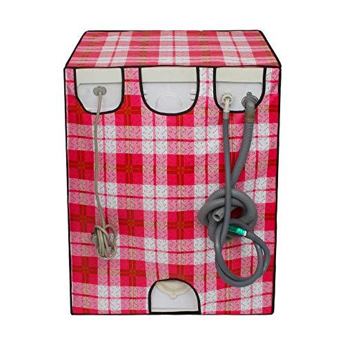 Lithara PVC Front Load Fully Automatic Washing Machine Cover For 7 Kg, 7.2 Kg, 7.5 Kg, 8 Kg | Size : 58.4 x 58.4 x 88.9 Cm | (Multicolor Design09) - Image 5
