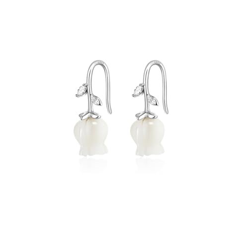 Reffeer Solid 925 Sterling Silver Flower Crawler Cuff Earrings Wraps for Women Teen Girls Flower Wrap Earrings Climber (A-Silver) - Image 1