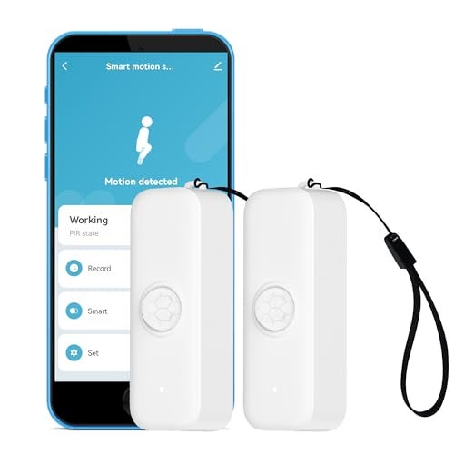 SENCKIT WiFi Motion Sensor Smart Motion Detector PIR Infrared Motion Sensor for Alarm System Smart Home Automation App Remote Monitoring Compatible with Alexa 2Pack - Image 1