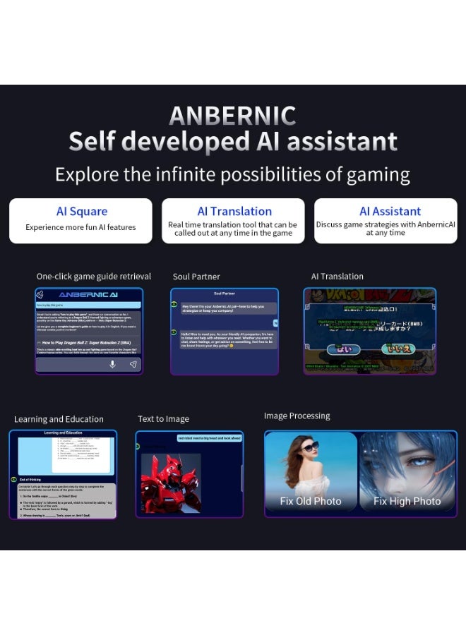 ANBERNIC RG477M Retro Handheld Game Console, Aluminum Alloy CNC Dimensity 8300 Android14 System 4.7-inch Touch Console WiFi/Bluetooth Hall joystick 5300mah 12+ 256gb128G TF Card - Image 5