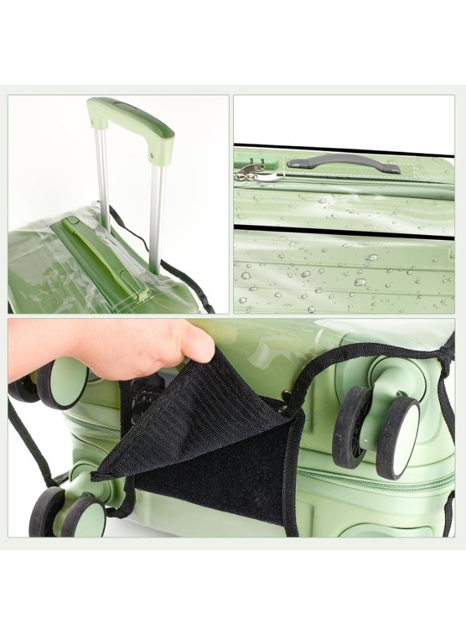Meetion غطاء حقيبة سفر شفاف سميك 3 قطع، 20" 24" 28" أغطية حقائب PVC مقاومة للماء والغبار ومضادة للخدش لحقيبة السفر ذات العجلات - Image 4