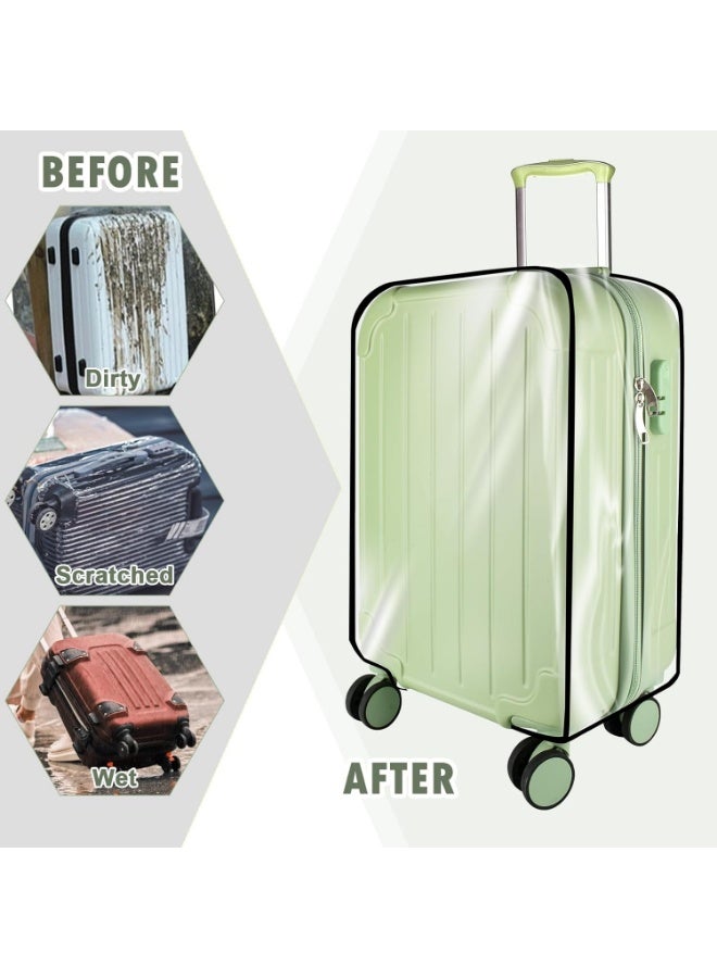 Meetion غطاء حقيبة سفر شفاف سميك 3 قطع، 20" 24" 28" أغطية حقائب PVC مقاومة للماء والغبار ومضادة للخدش لحقيبة السفر ذات العجلات - Image 5
