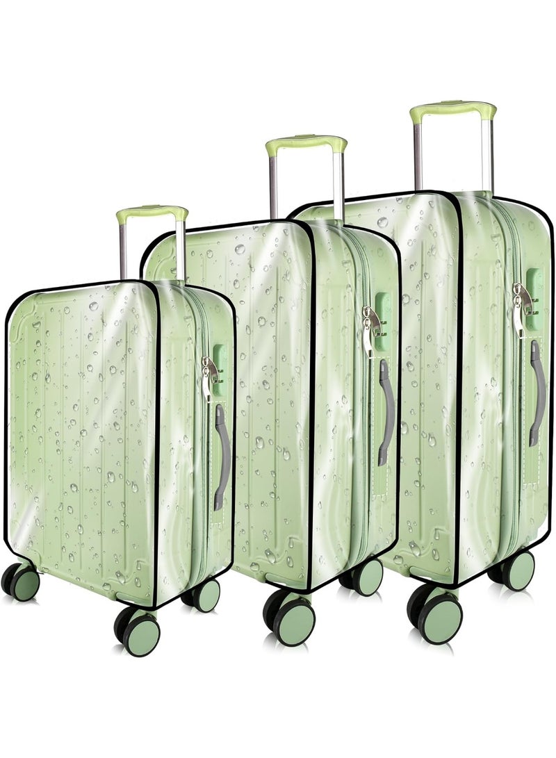 Meetion غطاء حقيبة سفر شفاف سميك 3 قطع، 20" 24" 28" أغطية حقائب PVC مقاومة للماء والغبار ومضادة للخدش لحقيبة السفر ذات العجلات - Image 1
