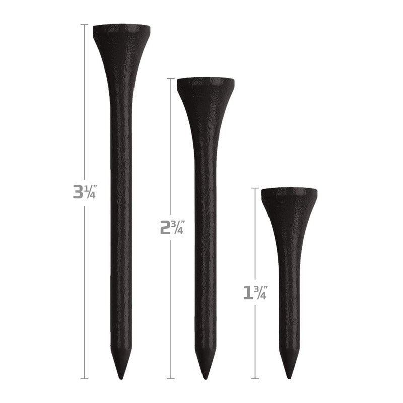 IZZO Golf Wood Golf Tees, 1.75 Inch, Black (Pack of 200) - Image 2