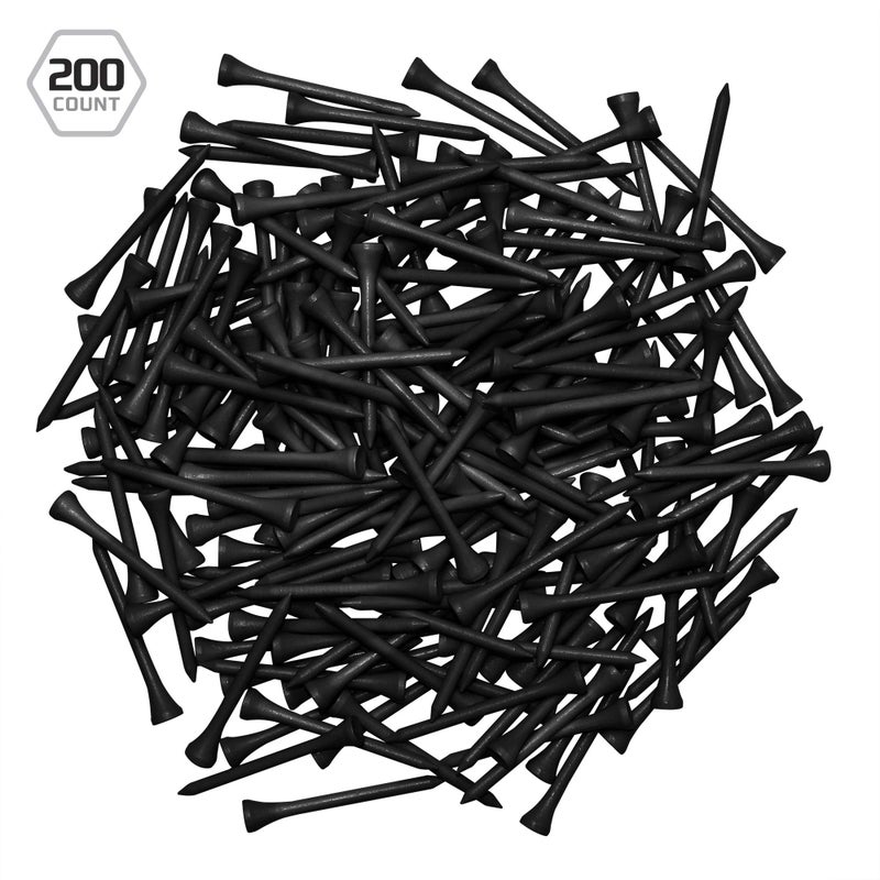 IZZO Golf Wood Golf Tees, 1.75 Inch, Black (Pack of 200) - Image 3