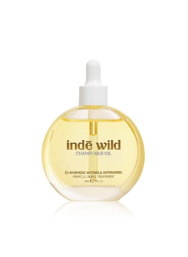 indē wild Champi Hair Oil With Rosemary Oil, Brahmi, Amla, Bhringraj | Ayurvedic, Hair Growth, Controls Dandruff, Hairfall | Soothing Fragrance |50 ml - Image 1