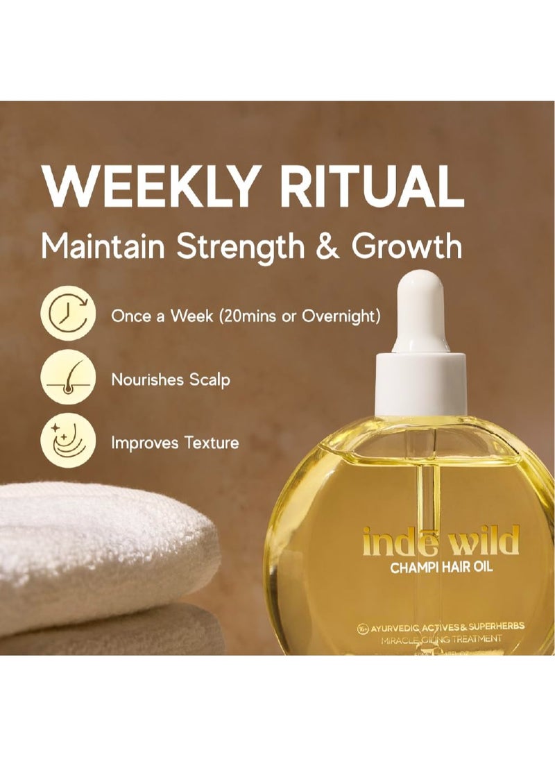 indē wild Champi Hair Oil With Rosemary Oil, Brahmi, Amla, Bhringraj | Ayurvedic, Hair Growth, Controls Dandruff, Hairfall | Soothing Fragrance |50 ml - Image 2