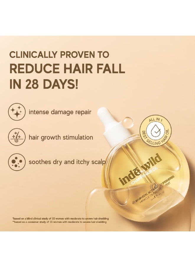 indē wild Champi Hair Oil With Rosemary Oil, Brahmi, Amla, Bhringraj | Ayurvedic, Hair Growth, Controls Dandruff, Hairfall | Soothing Fragrance |50 ml - Image 4