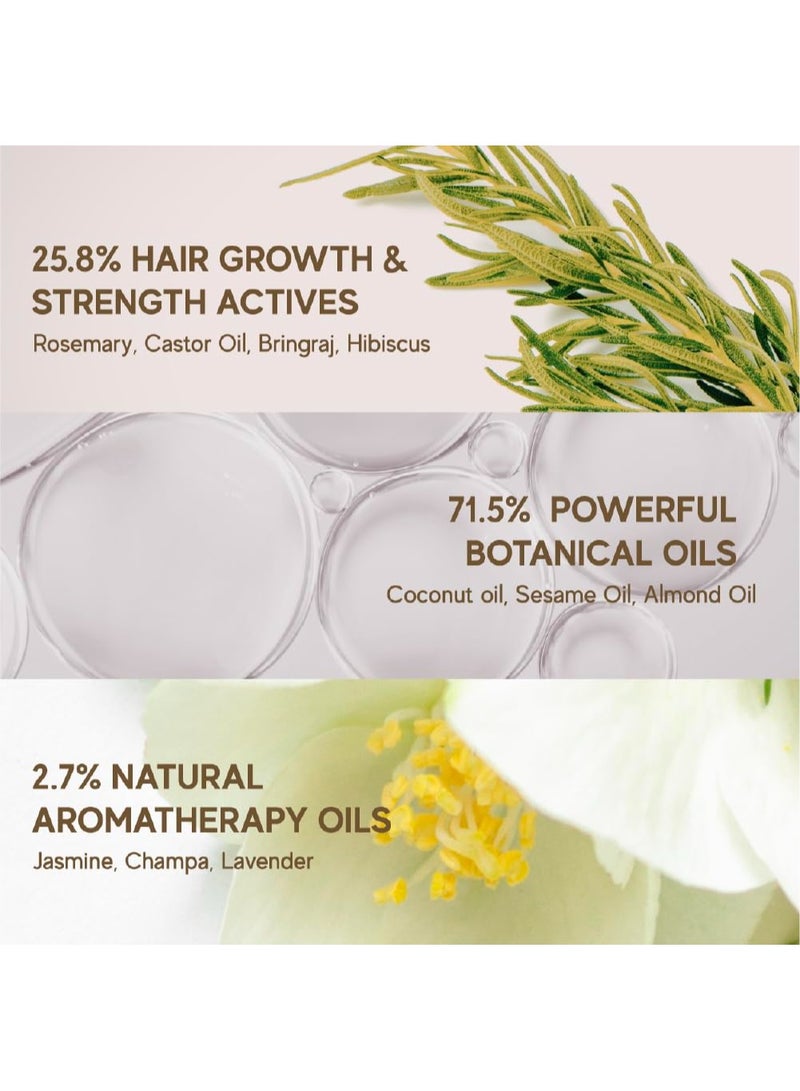 indē wild Champi Hair Oil With Rosemary Oil, Brahmi, Amla, Bhringraj | Ayurvedic, Hair Growth, Controls Dandruff, Hairfall | Soothing Fragrance |50 ml - Image 3