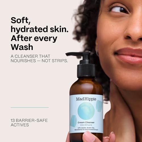 Mad Hippie Face Cream Cream Cleanser Skin Care Set Face Lotion for WomenMen with Niacinamide Matrixyl Peptide Complex Hydrating Facial Cleanser with Organic Jojoba Oil 2 Piece Set - Image 3