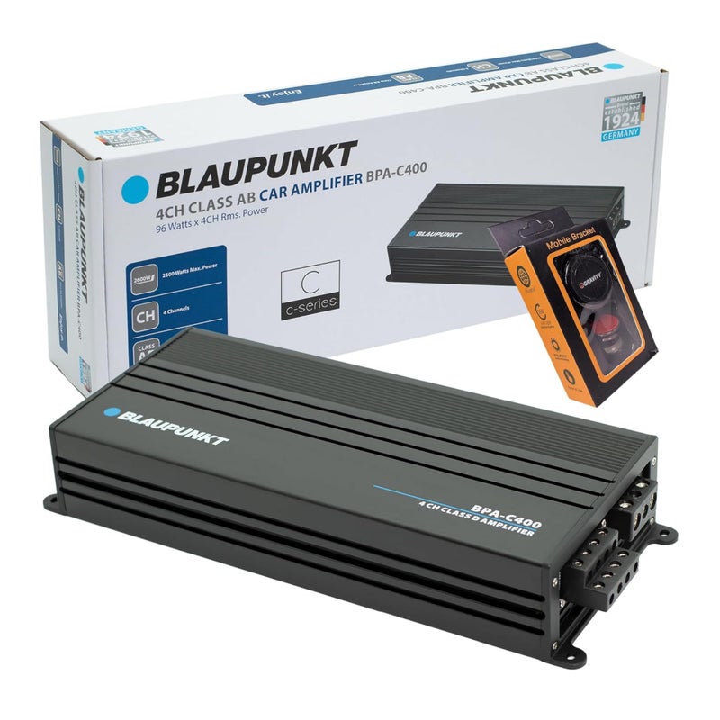 BLAUPUNKT BPAC400 Elite Car Audio Class AB 4Channel 2600W Stereo Amplifier