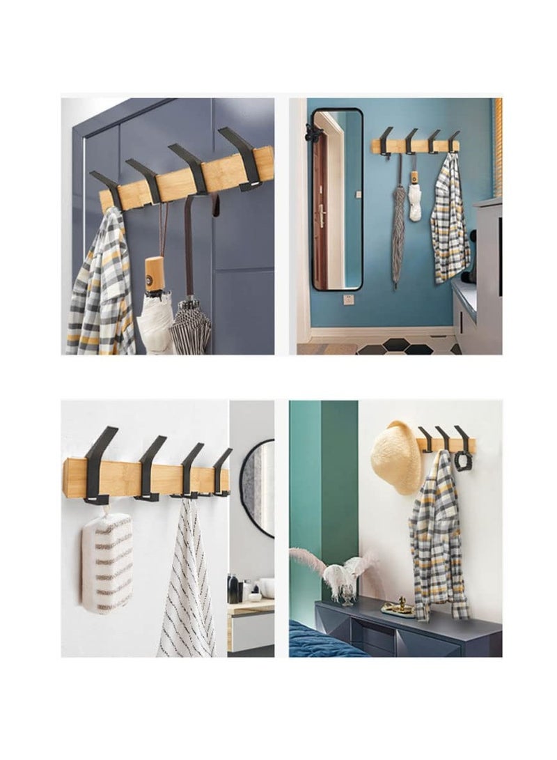 SYOSI Wooden Coat Rack Wall Mounted, Aluminum Wall Mounted Coat Hook Wall Mounted Coat Rack Home Decor Coat Hook Durable Wooden Wall Coat Rack Wall Decor Coat Rack for Hanging Coats, Hats, Bags, Keys  - Image 5