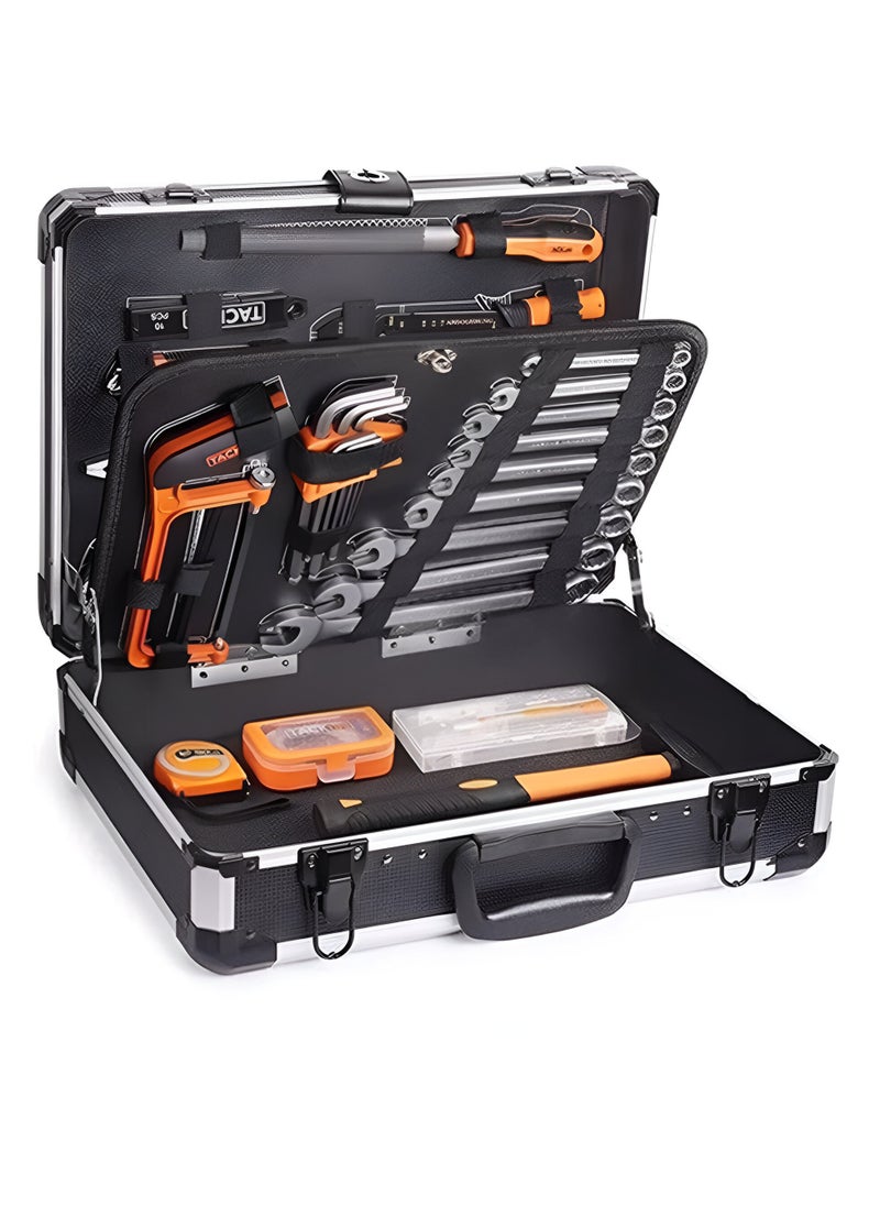 TACKLIFE - TACKLIFE Tool Case, 136 Pieces Tool Box, Aluminum Tool Chest, Multi-Function Hand Tool Set HHK4B - Image 1