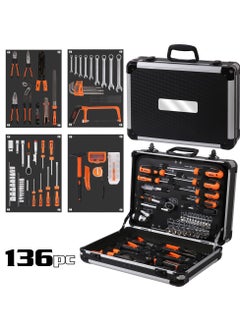 TACKLIFE TACKLIFE Tool Case, 136 Pieces Tool Box, Aluminum Tool Chest, Multi-Function Hand Tool Set HHK4B  - Image 2