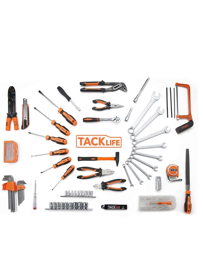 TACKLIFE - TACKLIFE Tool Case, 136 Pieces Tool Box, Aluminum Tool Chest, Multi-Function Hand Tool Set HHK4B - Image 1