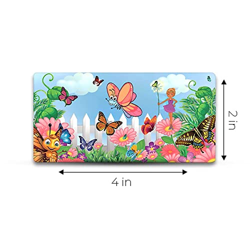 Ultra 3D Lenticular Fridge Magnets | Set of 2 | Cartoon Magical Fairy Butterfly Flowers Garden & Cartoon Alien Spaceship Theme for Kids & Girls - Image 5