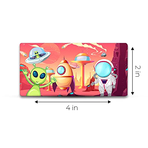 Ultra 3D Lenticular Fridge Magnets | Set of 2 | Cartoon Magical Fairy Butterfly Flowers Garden & Cartoon Alien Spaceship Theme for Kids & Girls - Image 4