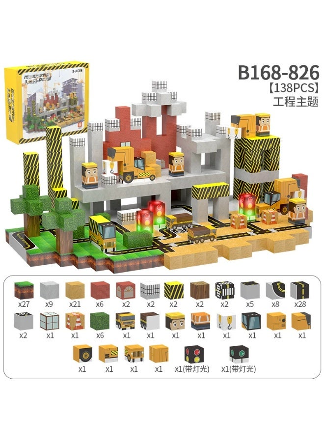 NIBEMINENT Magnetic Blocks |138PCS Magnetic Building Cube Game, Constructions Toys for Boys & Girls Age 3+Years, STEM Montessori Stacking Toy, Sensory Tiles Building Birthday for Toddlers - Image 1