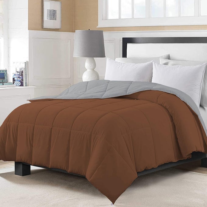 200 GSM AC COMFORTER HOTEL QUALITYDOWN ALTERNATIVE REVERSIBLE COMFORTER 90 X 100 INCHES228CM X 254CM ALL SEASON AC COMFORTERBLANKETQUILTRAJAI DOUBLE BEDSILVERCHOCOLATE BROWN