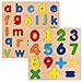 Winbar Wooden Puzzles for Toddlers 2 Pack Alphabet Shape Wooden Puzzles for Kids Montessori Toddler Wooden Alphabet Number Shape Learning Puzzle for Kids 3 Years Over Boys Girls - Image 2