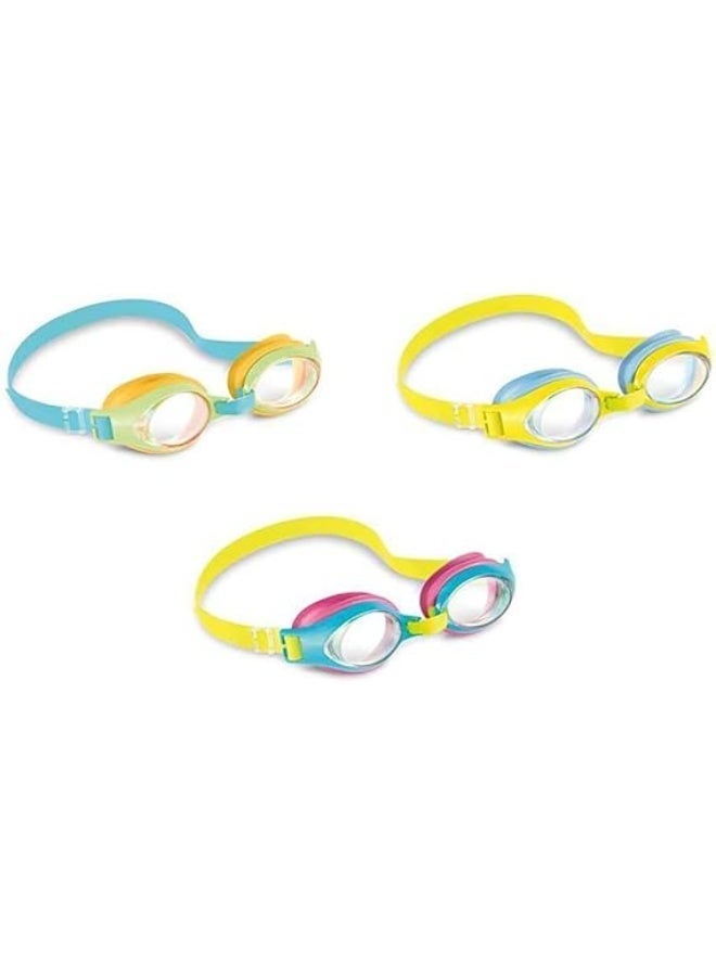 INTEX Junior Swimming Goggles - UV Protection & Anti-Fog Swim Glasses for Kids (Ages 3-8 Years), Unisex Assorted Colors - Image 3