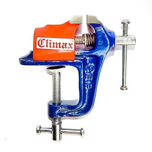 CLIMAX Table Baby Cast Iron Vice Clamp Type 50 mm JAW Width (Orange-Blue) - Image 5