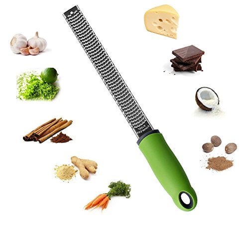 Sunkuka Pro Citrus Lemon Zester & Cheese Grater Stainless Steel - Ginger,Garlic,Potato Nutmeg,Chocolate Peeler with Cover and Cleaning Brush - Image 2